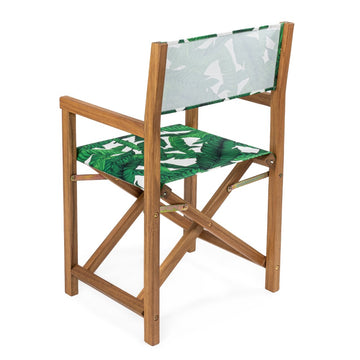 Cukor Classic Vintage Outdoor Acacia Wood Folding Director Chair with Canvas Seat - JONATHAN Y